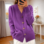 Cardigan Femme en Maille à Boutons Cœur - Emilia Lane