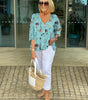 Blouse à Col V Imprimé Floral pour Femme | Idéale pour le Quotidien