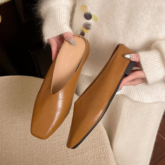 Chaussures plates en cuir vegan pour femmes - Emilia Lane