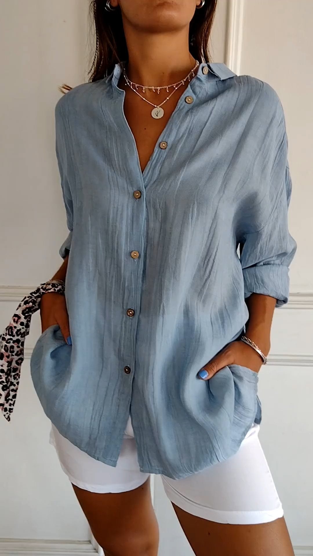 Chemise à Manches Longues Plissée et Structurée pour Femme | Idéale pour l'Automne - Emilia Lane