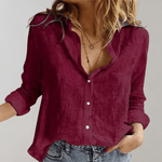 Chemise en Lin Décontractée à Manches Longues pour Femmes - Emilia Lane