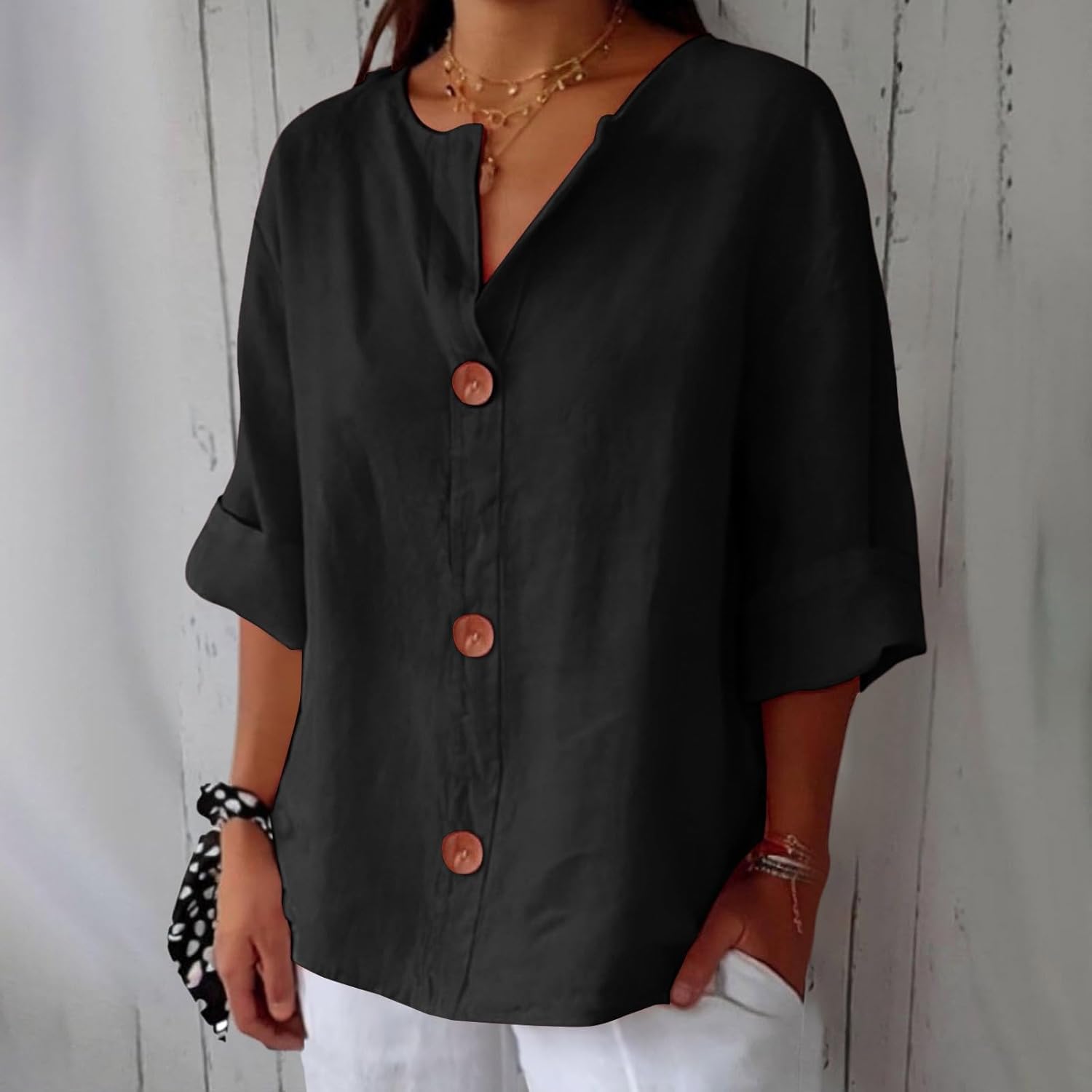 Chemise en Lin Large pour Femme - Emilia Lane