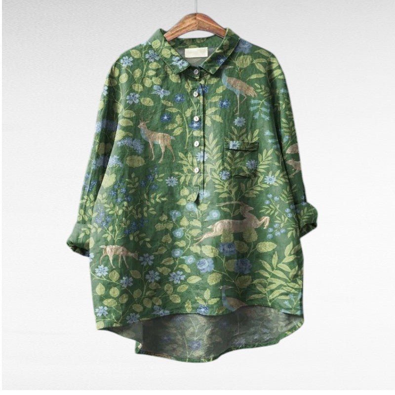 Chemise Longue Imprimée à Manches Longues pour Femmes - Emilia Lane