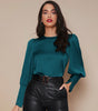 Chemise Satin à Manches Longues pour Femme - Emilia Lane