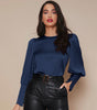 Chemise Satin à Manches Longues pour Femme - Emilia Lane