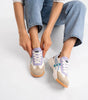 Basket Tendance à Semelle Épaisse en Similicuir Bicolore pour Femme