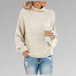 Pull Oversize en Maille à Col Montant pour Femme