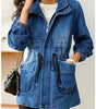 Veste en denim soulignant la taille pour femmes