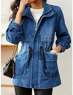 Veste en denim soulignant la taille pour femmes