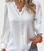 Blouse Pull-over à Col V avec Dentelle pour Femmes