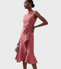 Robe Midi Sans Manches à Détail Drapé pour Femme | Idéale pour les Sorties