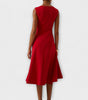 Robe Midi Sans Manches à Détail Drapé pour Femme | Idéale pour les Sorties