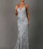 Robe Longue à Paillettes avec Bretelles et Décolleté V pour Femme | Idéale pour les Sorties