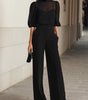 Ensemble Trois Pièces avec Blouse Transparente et Pantalon Large pour Femme | Idéal pour les Banquets