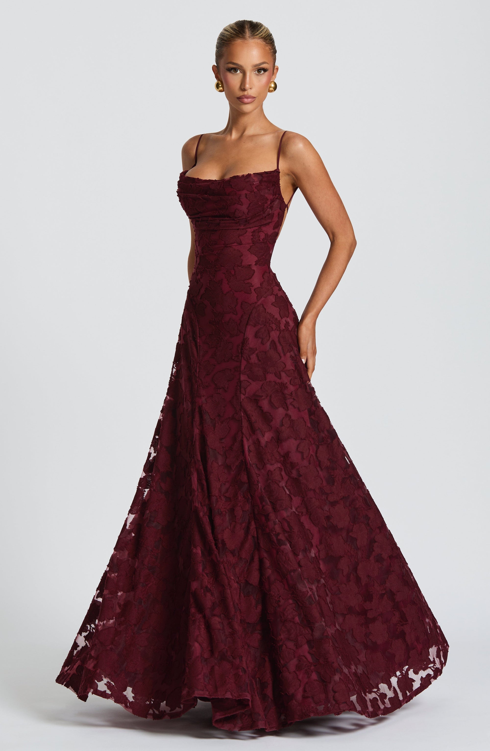 Robe Longue Drapée à Motif Floral avec Bretelles pour Femme | Idéale pour les Sorties