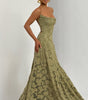 Robe Longue Drapée à Motif Floral avec Bretelles pour Femme | Idéale pour les Sorties