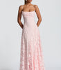 Robe Longue Drapée à Motif Floral avec Bretelles pour Femme | Idéale pour les Sorties