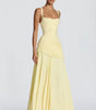 Robe Longue à Encolure Carrée et Drapé Latéral pour Femme | Idéale pour l'Été