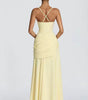 Robe Longue à Encolure Carrée et Drapé Latéral pour Femme | Idéale pour l'Été