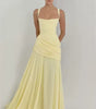 Robe Longue à Encolure Carrée et Drapé Latéral pour Femme | Idéale pour l'Été