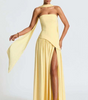 Robe Longue Asymétrique sans Bretelles pour Femme | Idéale pour les Sorties