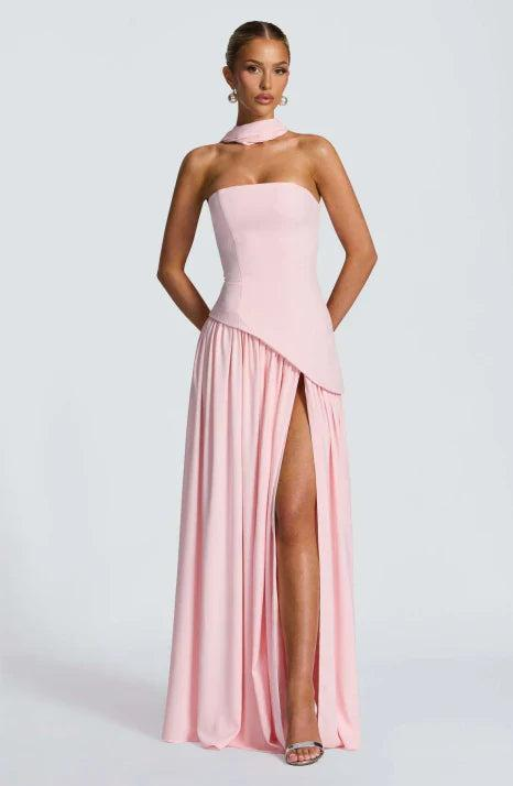 Robe Longue Asymétrique sans Bretelles pour Femme | Idéale pour les Sorties
