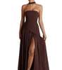 Robe Longue Asymétrique sans Bretelles pour Femme | Idéale pour les Sorties