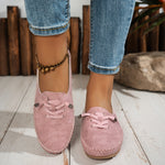 Mocassin Confort à Lacets Décoratifs en Similicuir pour Femme