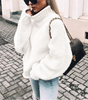 Pull en coton oversize à col roulé en grosse maille