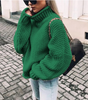 Pull en coton oversize à col roulé en grosse maille