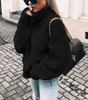 Pull en coton oversize à col roulé en grosse maille
