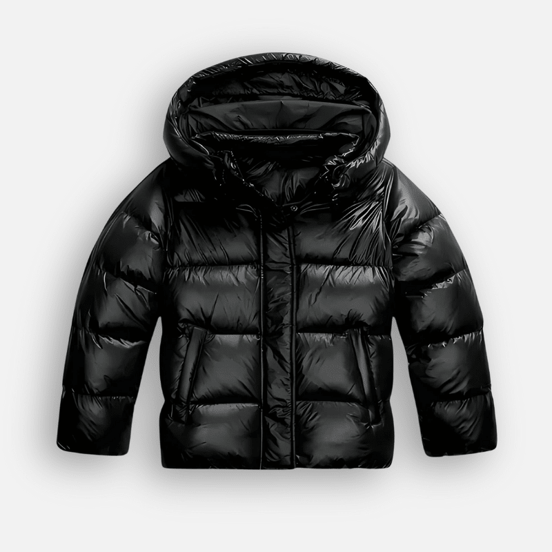 Doudoune Oversize Matelassée Brillante à Capuche pour Femme