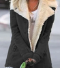 Veste Droite Style Militaire à Large Col en Fausse Fourrure Femme