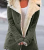 Veste Droite Style Militaire à Large Col en Fausse Fourrure Femme