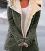 Veste Droite Style Militaire à Large Col en Fausse Fourrure Femme