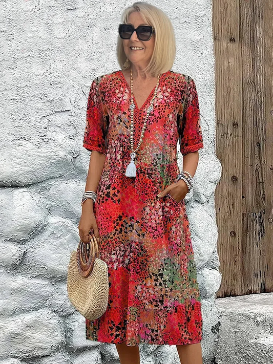 Robe midi imprimée pour femmes
