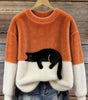 Pull décontracté avec motif chat pour femmes