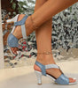 Sandales à Talon avec Boucles Métalliques pour Femme | Idéales pour les Sorties