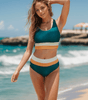 Ensemble Bikini Taille Haute à Coupe Colorblock pour Femmes - Emilia Lane