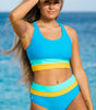 Ensemble Bikini Taille Haute à Coupe Colorblock pour Femmes - Emilia Lane
