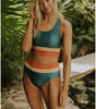 Ensemble Bikini Taille Haute à Coupe Colorblock pour Femmes - Emilia Lane