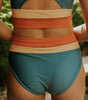 Ensemble Bikini Taille Haute à Coupe Colorblock pour Femmes - Emilia Lane