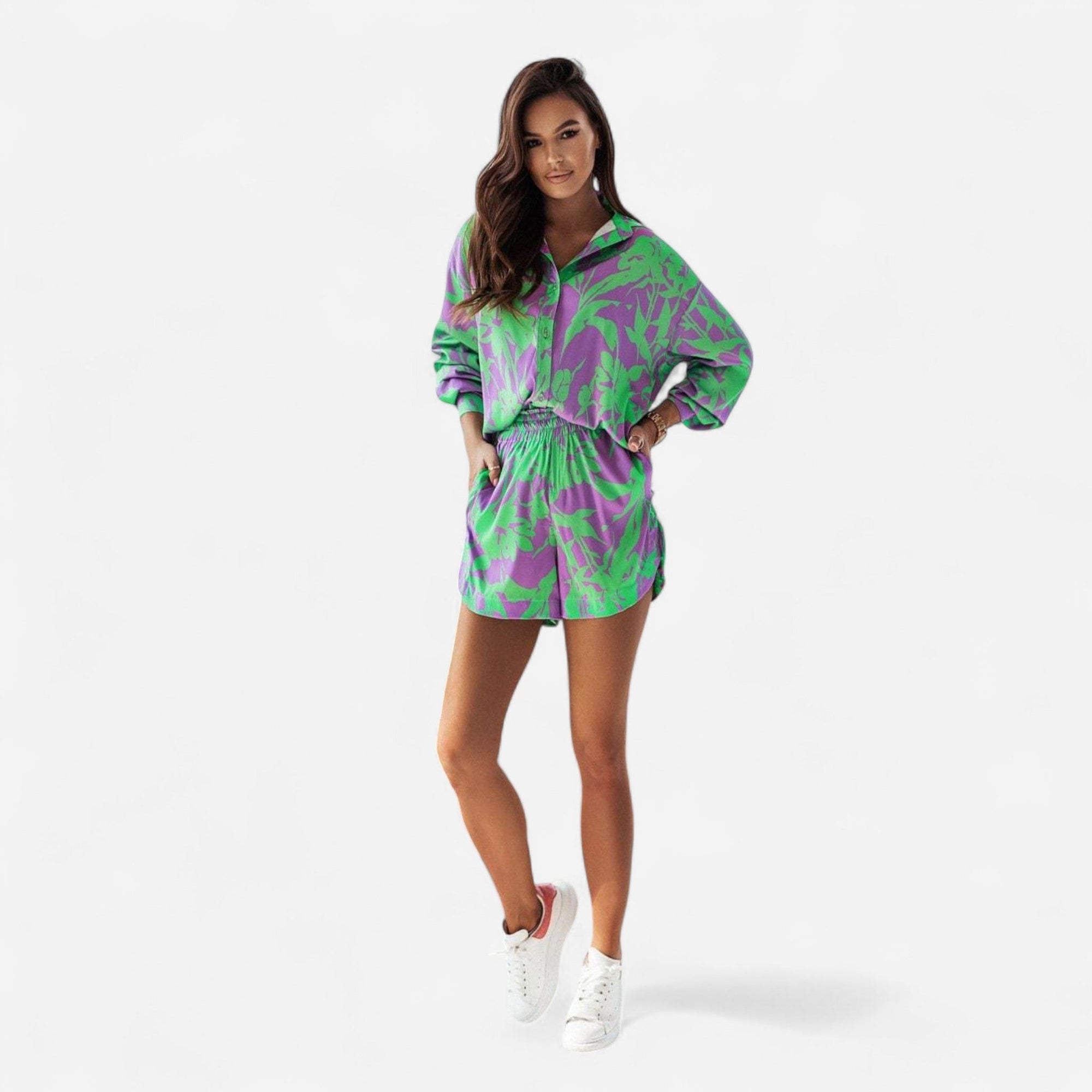 Ensemble Chemise Boutonnée et Shorts pour Femme - Emilia Lane