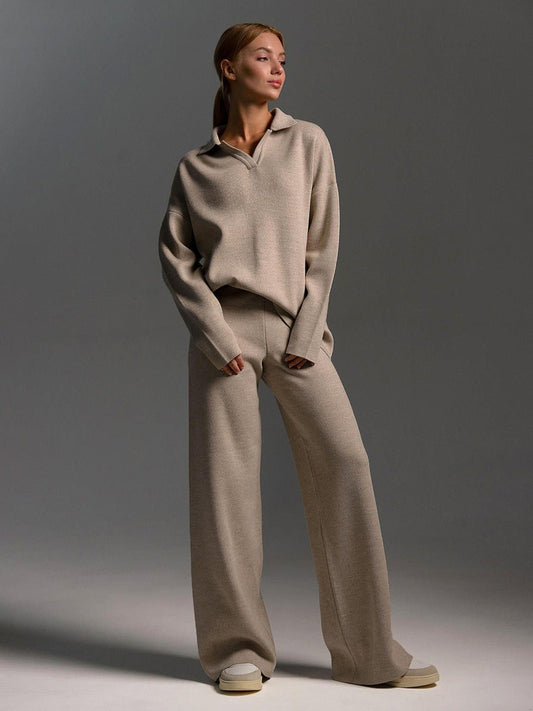 Ensemble Pantalon à Col Polo pour Femmes - Emilia Lane