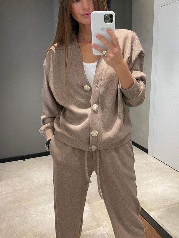Ensemble Pantalon et Cardigan en Laine pour Femmes - Emilia Lane