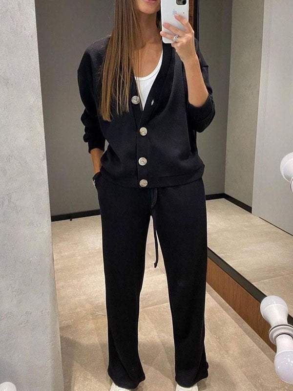 Ensemble Pantalon et Cardigan en Laine pour Femmes - Emilia Lane