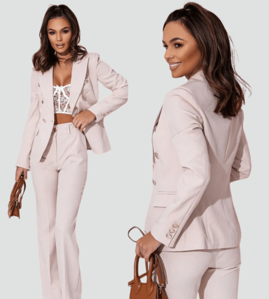 Ensemble Tailleur Double Boutonnage pour Femmes - Emilia Lane