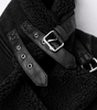 Veste Aviateur en Daim Coupe Ample avec Ceinture pour Femme