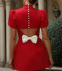 Robe Courte Élégante avec Nœud pour Femmes