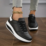 Chaussures Confort Compensées en Simili Cuir pour Femme
